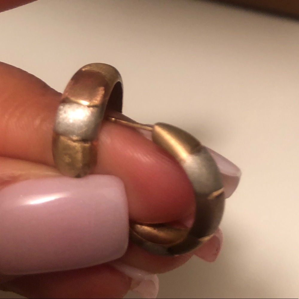 10K Gold Earrings in Tri-Tone - Picture 4 of 4